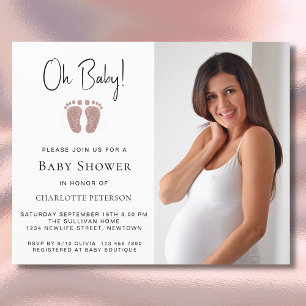 Budget Oh Flicka Baby Shower-inbjudan