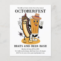 Budget Oktoberfest Brats Beer Party-inbjudan