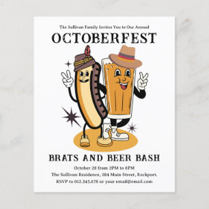 Budget Oktoberfest Brats Beer Party-inbjudan