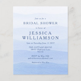 Budget Ombre Dip Dye Blå Bröllopsinbjudan