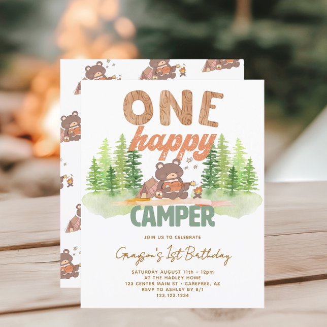 Budget One Happy Camper 1-års inbjudan (Skapare uppladdad)