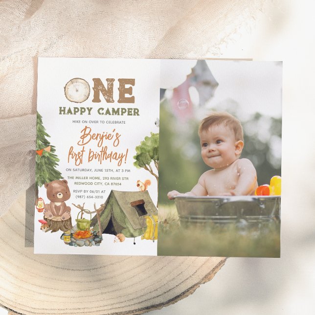 Budget One Happy Camper Foto Pojke 1-årsdag (Skapare uppladdad)