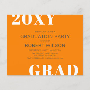 Budget Orange Fet Gradfirande Party Inbjudan