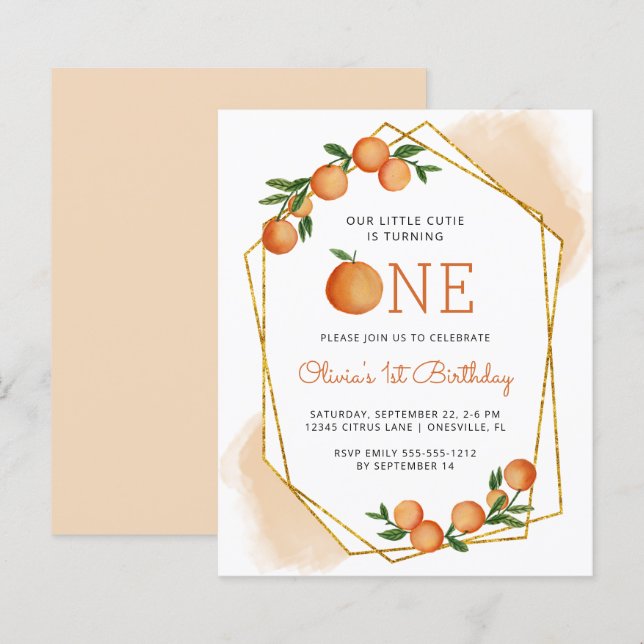 Budget Orange Little Cutie 1st Birthday Investigat (Fram/baksida)