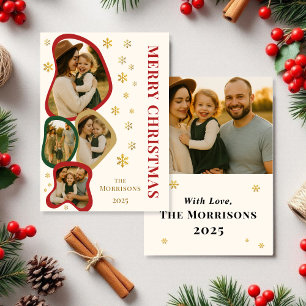 Budget Organisk Ram God Jul Fotokort Inbjudningar