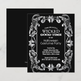 Budget Ornate Gräns Halloween-inbjudningar