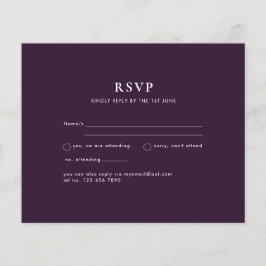 BUDGET OSA Plum Lila Monochrome Modern Bröllop Flygblad