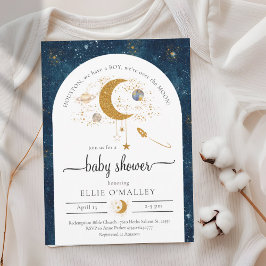 Budget över inbjudan till Måne Space Baby Shower