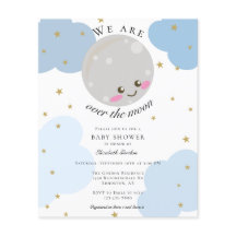 Budget över Måne Baby Shower Blue Cute Kawaii