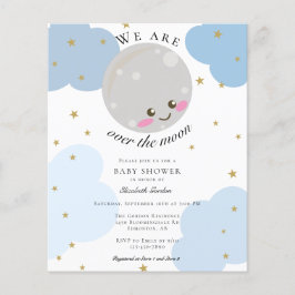 Budget över Måne Baby Shower Blue Cute Kawaii