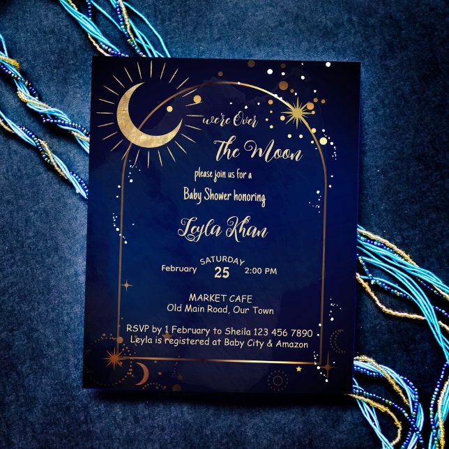 Budget över Måne-startnatten Baby Shower invi (Skapare uppladdad)