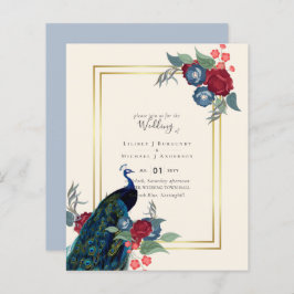 BUDGET  Påfågelblå burgunder vintern höst bröllop