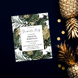 Budget Palmblad & Guld Examenfest Flygblad
