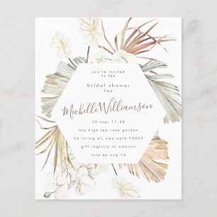 BUDGET Pampas Boho Desert Bröllop Möhippa Flygblad