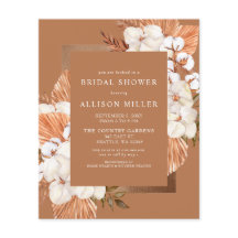 Budget Pampas Cotton Inbjudningskort för möhippan