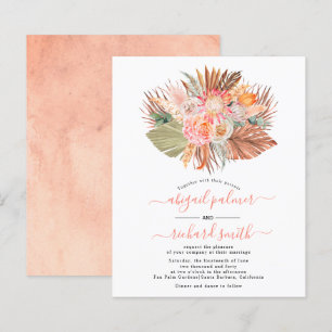 BUDGET Pampas gräs handflatan löv bröllopsinbjudan