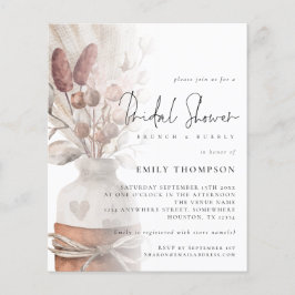 Budget Pampas Gräs Overlay Bröllopsfest Inbjudan