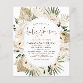 Budget Pampas Grass Baby Shower Boho Eucalyptus Flygblad