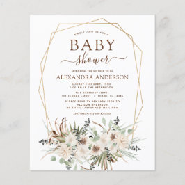 Budget Pampas Grass Baby Shower Boho Eucalyptus Flygblad