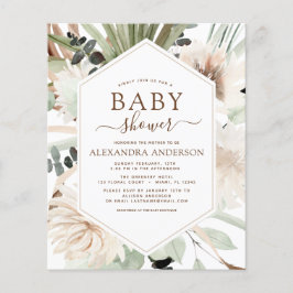 Budget Pampas Grass Baby Shower Boho Eucalyptus Flygblad