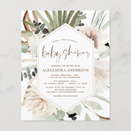 Budget Pampas Grass Baby Shower Boho Eucalyptus Flygblad
