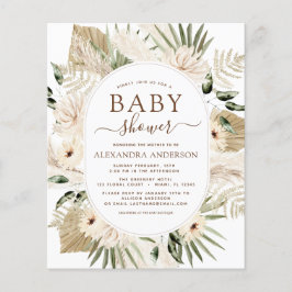 Budget Pampas Grass Baby Shower Boho Eucalyptus Flygblad