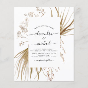 Budget Pampas Grass Bohemian Boho Bröllop Flyer