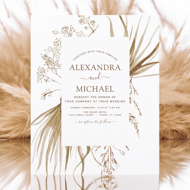 Budget Pampas Grass Bohemian Boho Bröllop Flyer (Skapare uppladdad)