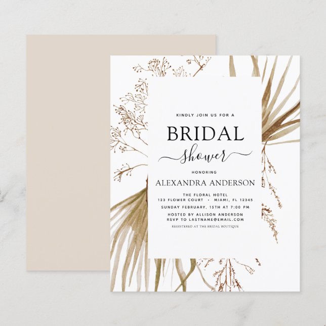 Budget Pampas Grass Bohemian Boho Möhippa (Fram/baksida)