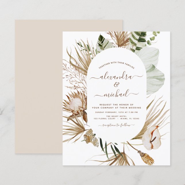 Budget Pampas Grass Bohemian Eucalyptus Bröllop (Fram/baksida)