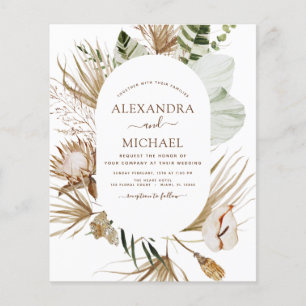 Budget Pampas Grass Bohemian Eucalyptus Bröllop F Flygblad