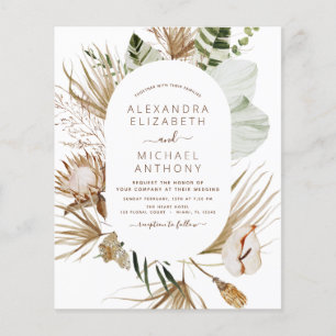 Budget Pampas Grass Bohemian Eucalyptus Bröllop F Flygblad