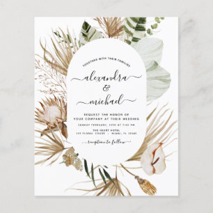 Budget Pampas Grass Bohemian Eucalyptus Bröllop F Flygblad