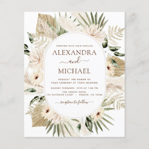 Budget Pampas Grass Boho Eucalyptus Bröllop Flyer