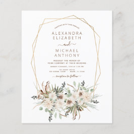 Budget Pampas Grass Boho Eucalyptus Bröllop Flygblad