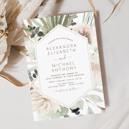 Budget Pampas Grass Boho Eucalyptus Bröllop Flygblad