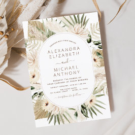 Budget Pampas Grass Boho Eucalyptus Bröllop Flygblad