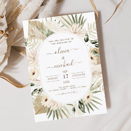 Budget Pampas Grass Boho Eucalyptus Bröllop Flygblad