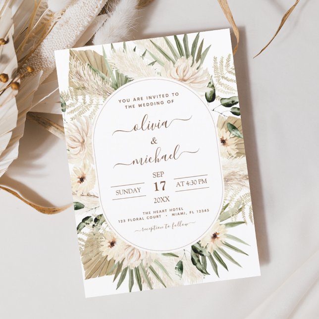 Budget Pampas Grass Boho Eucalyptus Bröllop Flygblad (Skapare uppladdad)