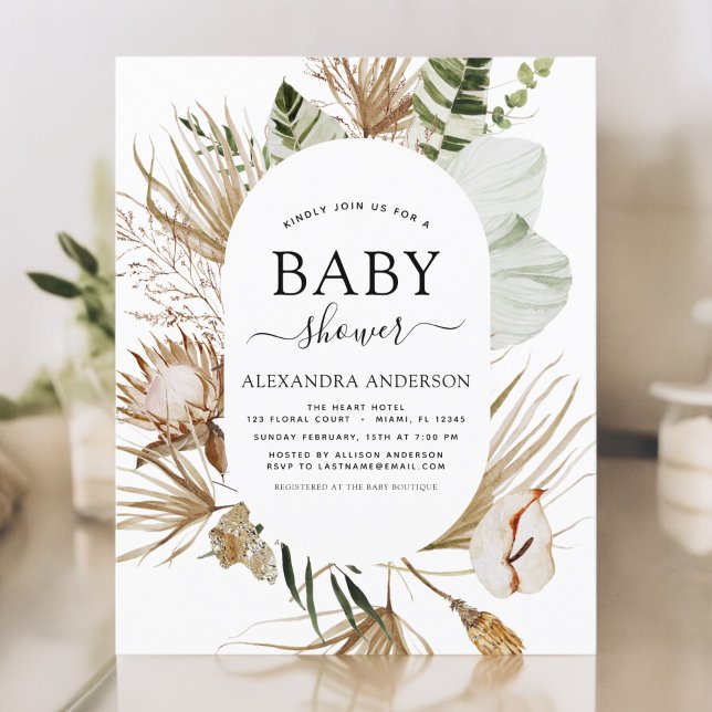 Budget Pampas Grass Boho Tropical Baby Shower (Skapare uppladdad)