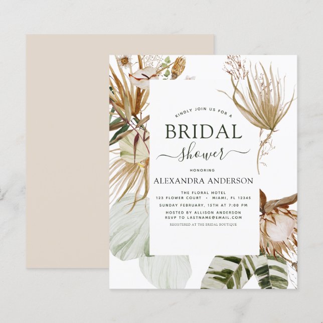 Budget Pampas Grass Boho Tropical Möhippa (Fram/baksida)