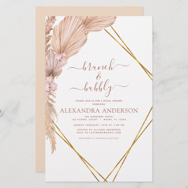 Budget Pampas Grass Brunch Bubly Boho (Fram/baksida)