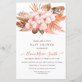 Budget Pampas Grass Girl Baby Shower-inbjudan