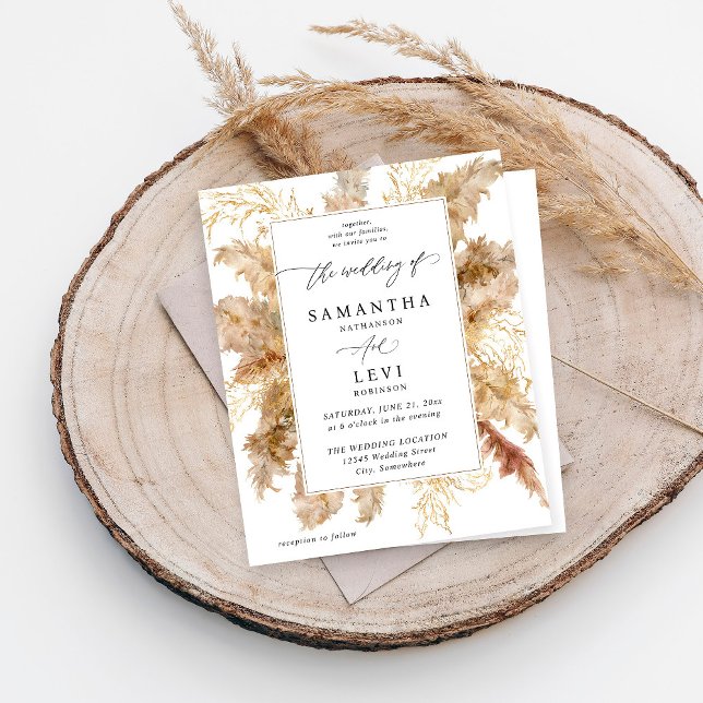 Budget Pampas Grass & Guld Boho Bröllop (Skapare uppladdad)