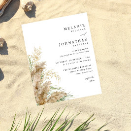 Budget Pampas Grass & Guld Bröllop 2 Flygblad