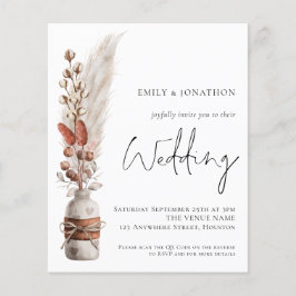 Budget Pampas Grasses QR Code Wedding bjudande