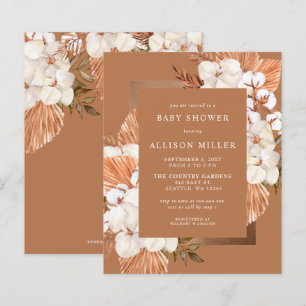 Budget Pampas Unisex Baby Shower-inbjudan