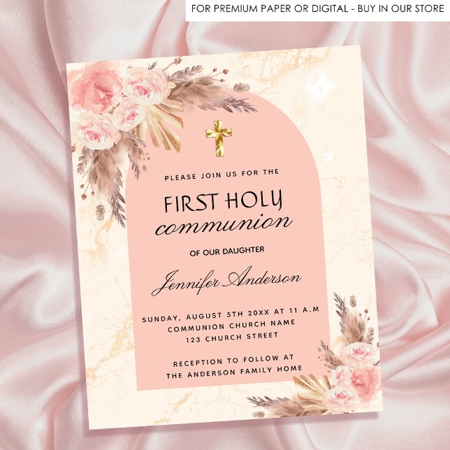 Budget pampasgräs rosa första kommunion (Skapare uppladdad)