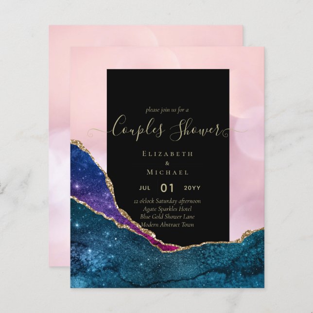 BUDGET Par BRÖLLOPS MIDDAG - AGATE Guld (Fram/baksida)