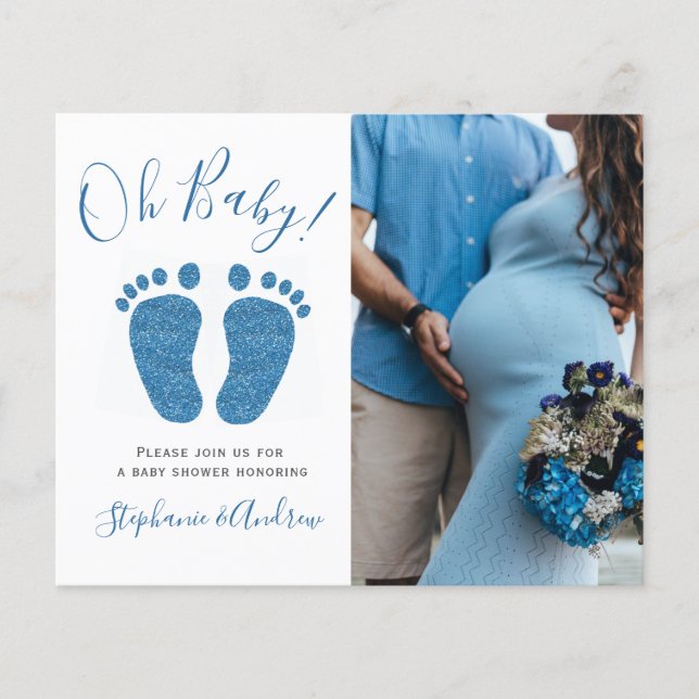 Budget Par Photo Boy's Baby Shower-inbjudan (Framsida)